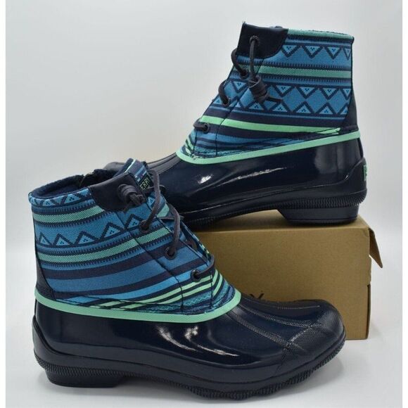 Sperry Top Sider Womens Size 7.5 Syren Gulf Playa Navy Blue Duck Boots - Picture 5 of 13